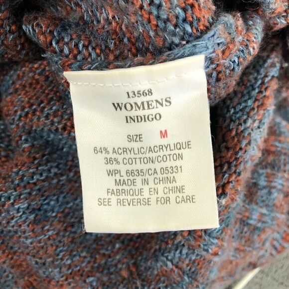 Woolrich Pullover Knitted Hooded Sweater Cotton Blend Women Size Medium M - Picture 6 of 8